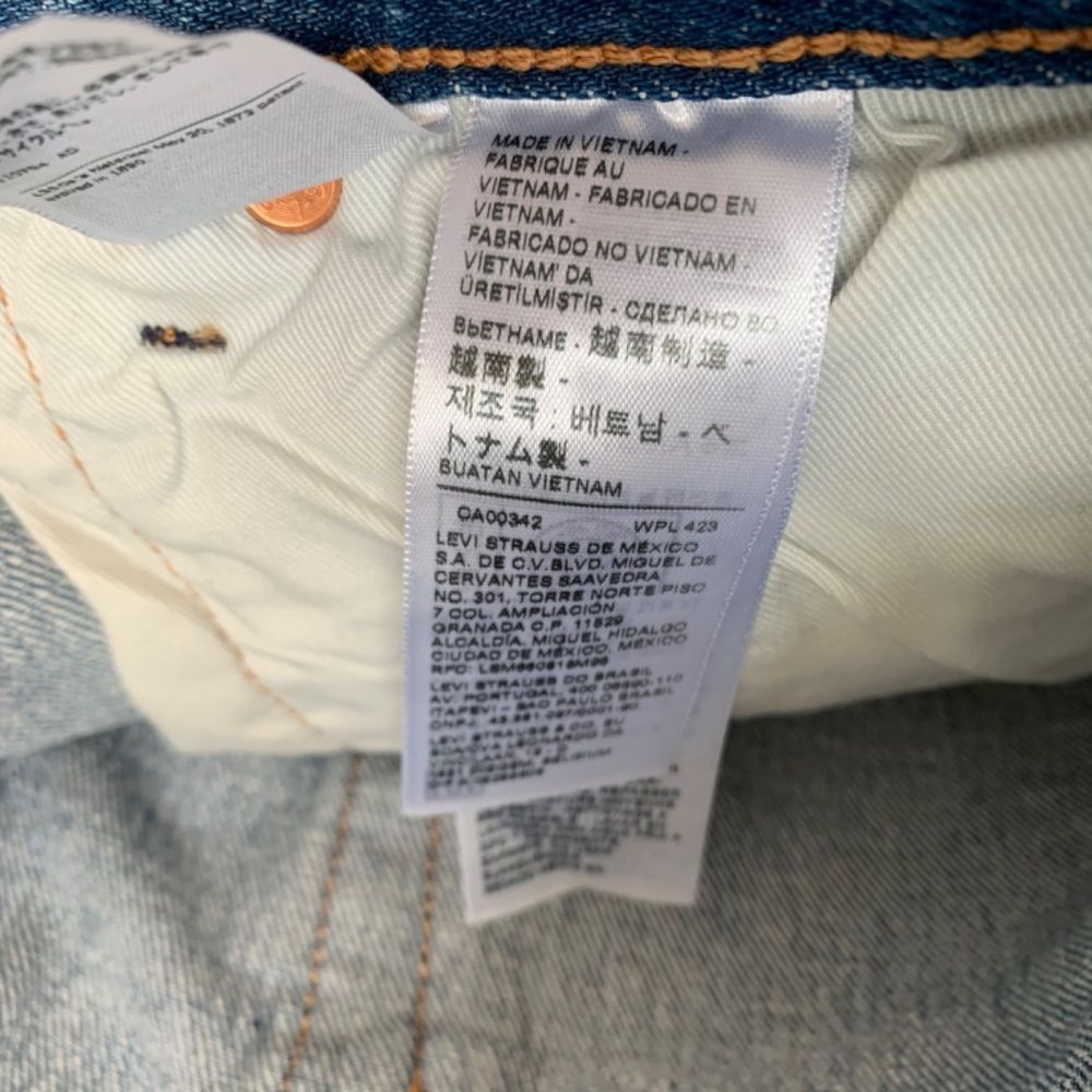 Levi's 501 Jeans Mens 36x32 '93 Straight Fit Stretch Blue Casual Pants Denim NEW - Picture 6 of 11